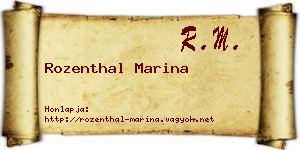Rozenthal Marina névjegykártya